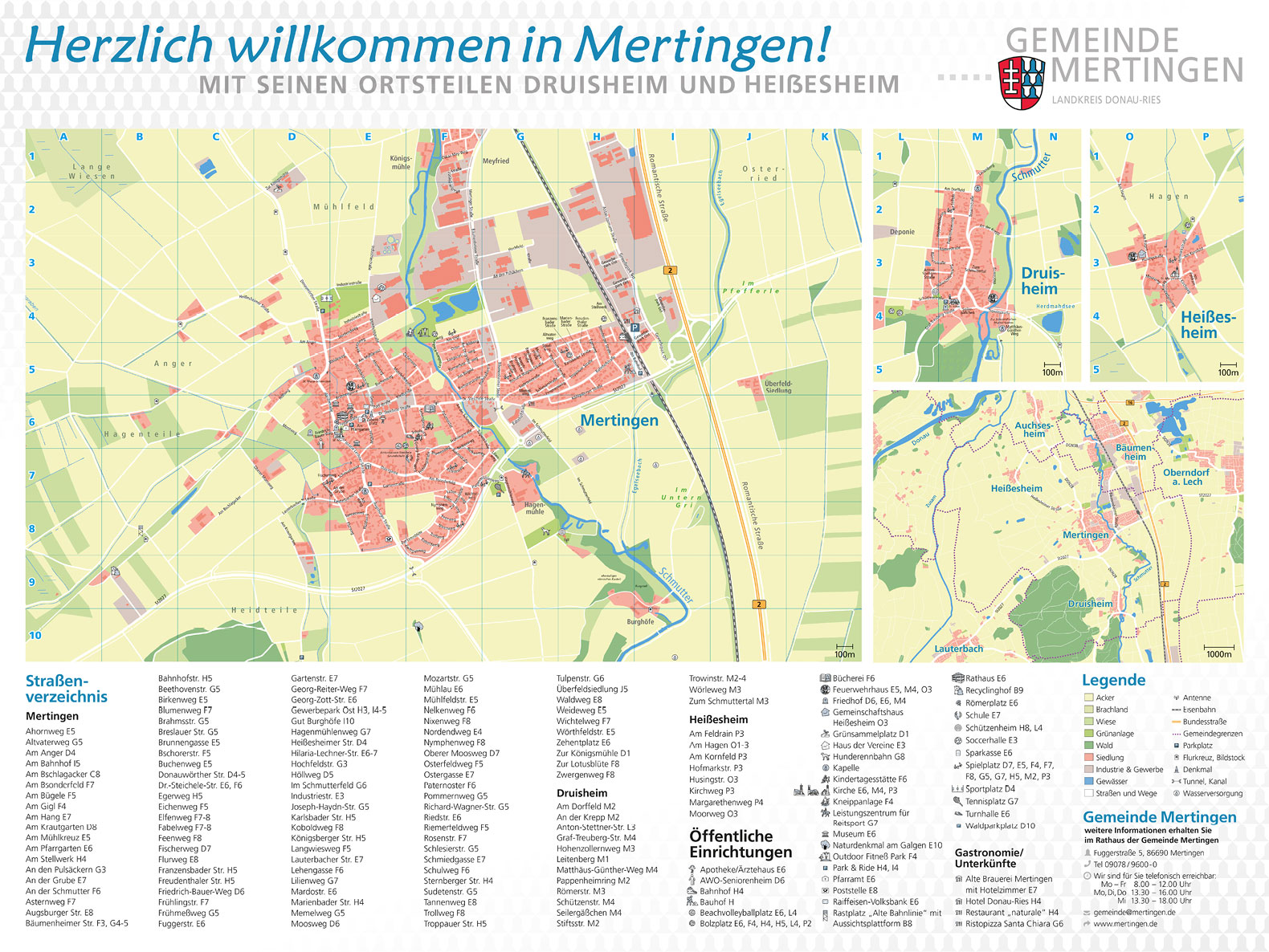 Ortseingangsschild der Gemeinde Mertingen